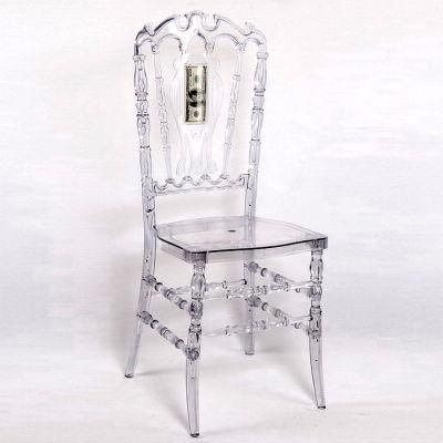 Modern Elegant Wedding Decoration Clear Acrylic Resin Royal Chiavari Chair