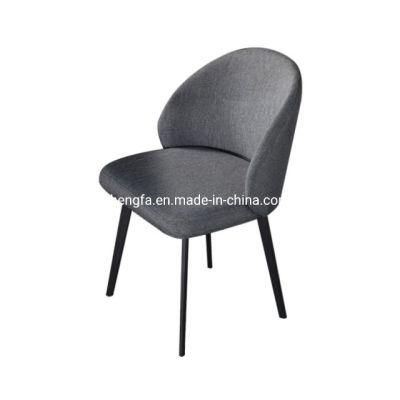 Factory Modern Home Furniture Leather Linen Fabric Steel Base Dining Chairs