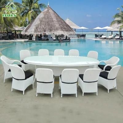 Patio Furniture Outdoor Combination Garden Rattan Chair Patio Dinner Table Set Modern Rope Dining Set