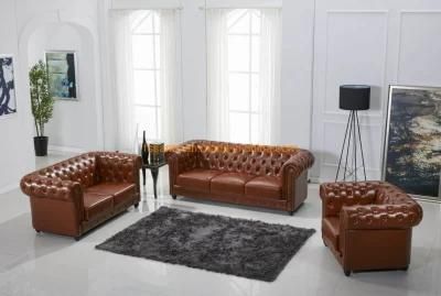 Modern European Style Home Furniture Bedroom Chesterfield Leather 1+2+3 Seater Living Room Sofa