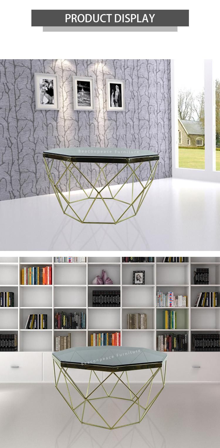 12mm Art Shape Design Safety Modern Tempered Glass Top Coffee Table