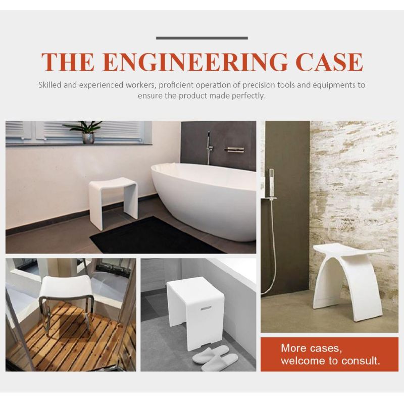 Modern Solid Surface Bathroom Furniture Vanity Chair Bath Shower Stool