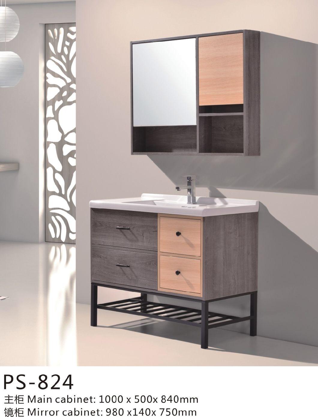 Plywood Floor Mounted Type Bathroom Furniture