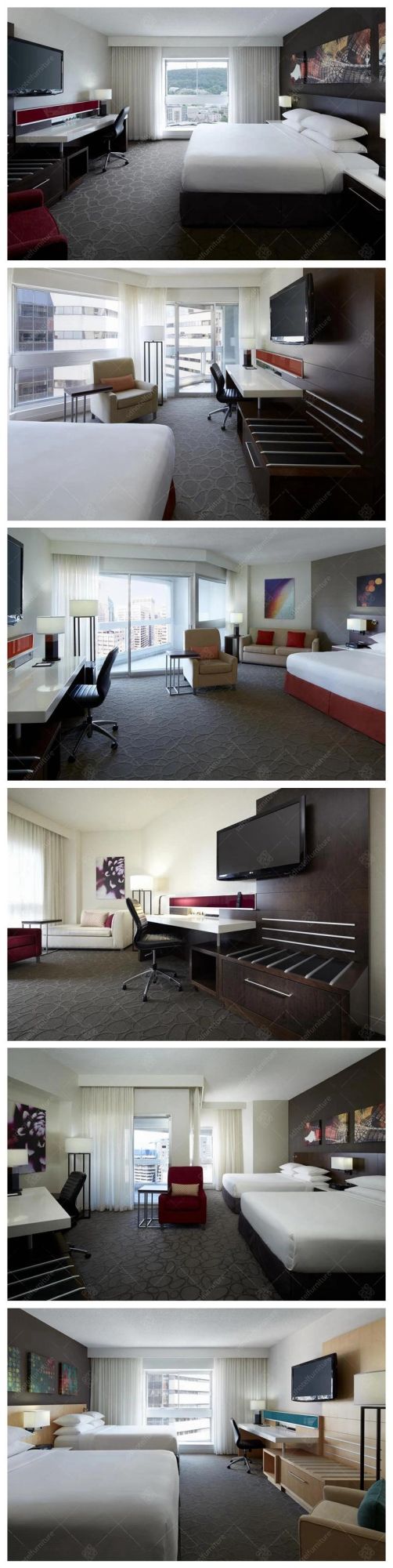 Modern Design 5 Stars Wooden Hotel Bedroom Furniture Sets