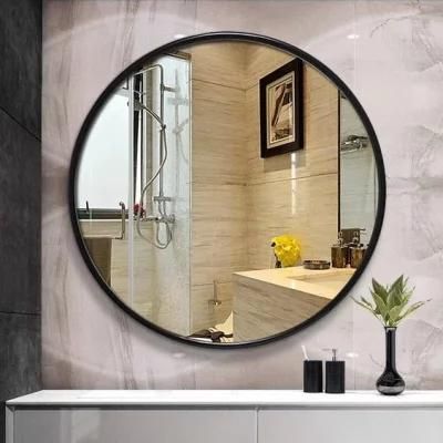Metal Framed Mirror Modern Bathroom Framed Mirror with Convenient Hanger