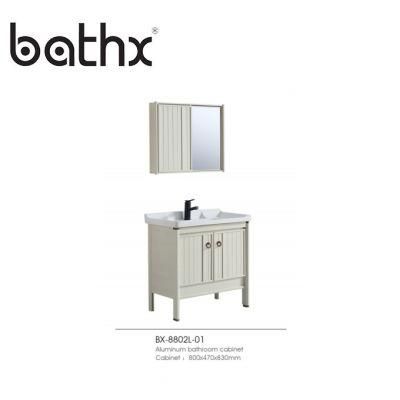 Modern Style Rectangular Space Aluminum Bathroom Cabinet 60/80cm Best Price Space Saver Bath Vanity Cabinet