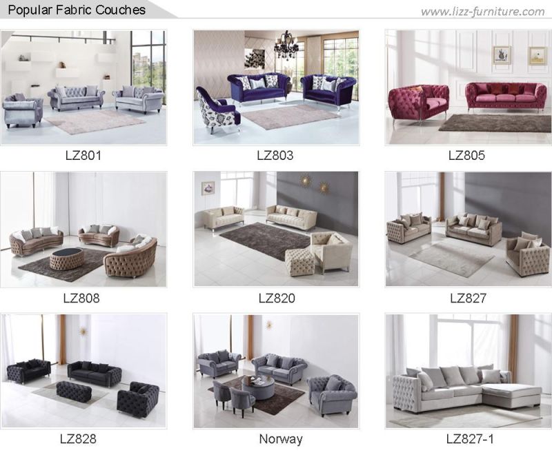 Promotional High End Stylish Blue Modular Fabric Sofa for Home/Hotel /Office with Metal Leg