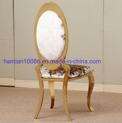 Excellent Polish Gold Frame White PU Leather Stainless Steel Event Wedding Dining Chair