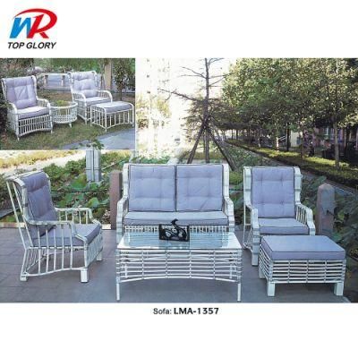 White Rattan Sofa Set Outdoor Furniture Leisure Lounge Set Outdoor Rattan Sofa