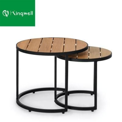Modern Outdoor Furniture Teak Coffee Side Table Aluminum End Table for Project
