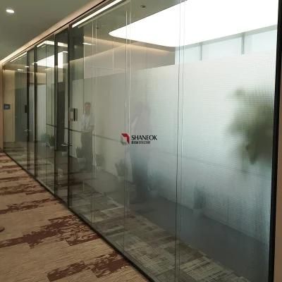 Shaneok Aluminium Profile Office Partition, Double Glass Partition Wall