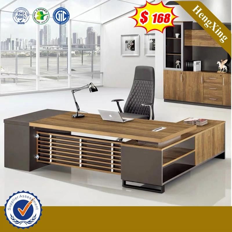 Stock Boss Desk Manager Table with Cabinets Maple Office Furniture (HX-8NE025)