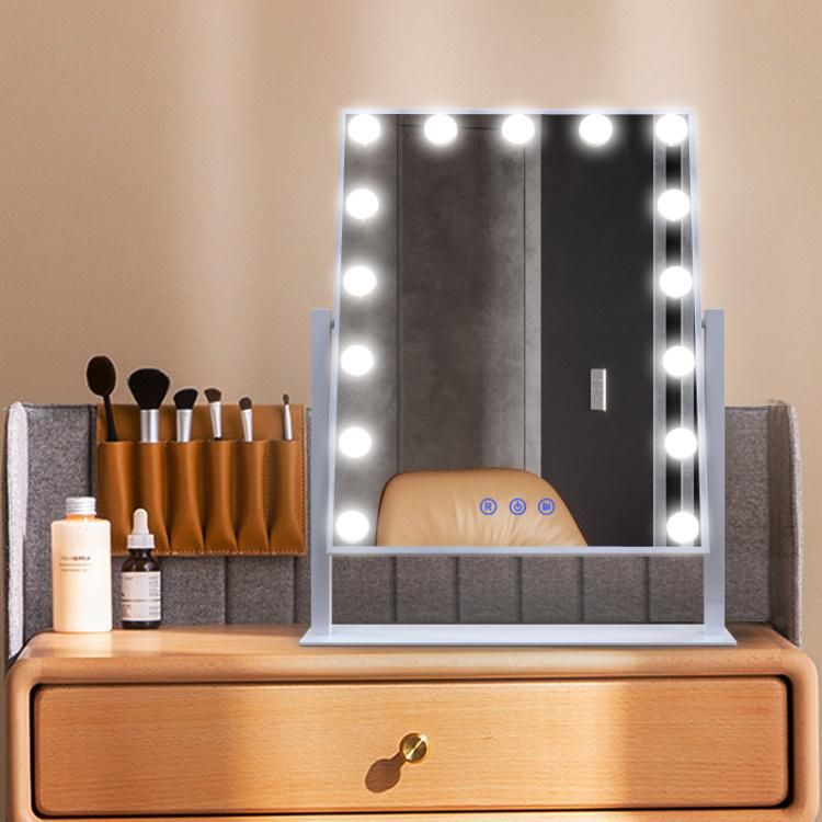 Hollywood Vanity Makeup Mirror Standing Salon Mirror with LED Lights