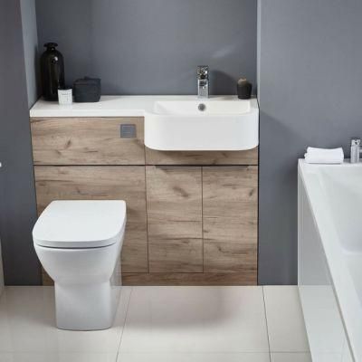 Bathroom Furniture Combination Unit with Basin and Worktop 1000mm Rh Oak