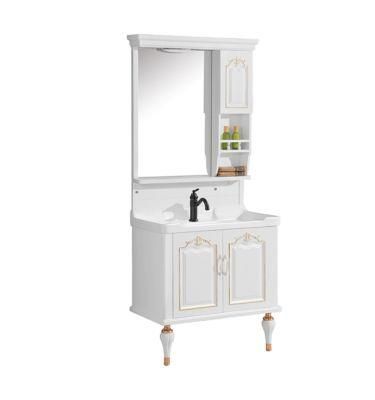 Modern Design Wooden PVC Door Bathroom Storage Vanity Cabinet Furniture with Sink