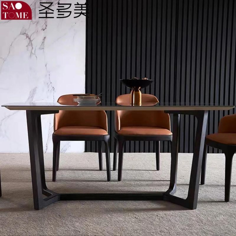 Modern Rock Board Furniture Carbon Steel V-Shaped Table