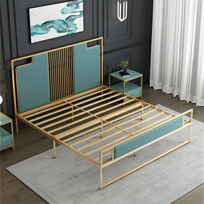 Hyc-Bl11 Ins Style Modern Stainless Steel Frame Double Metal Bed for Sale