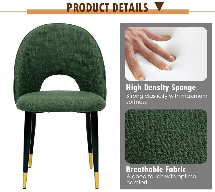 Nordic Style Dining Room Furniture Comfortable Linen Seat Dining Chair