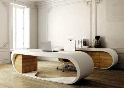 Oval Stylish Acrylic Solid Surface Modern Design Office Furniture (TW-OFTB-0041)