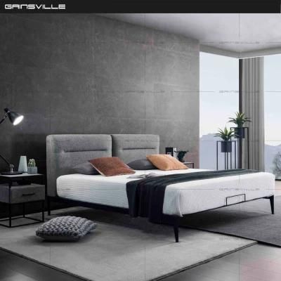 Modern Beds Set Design Home/Hotel Bedroom Furniture Upholstered King Size Platform Double Bed with Metal Base