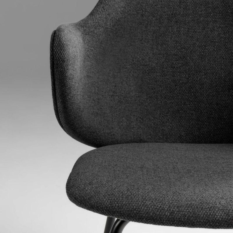 Modern Decoration Black Customized Upholstered Seating Metal Legs Living Room Dining Chair