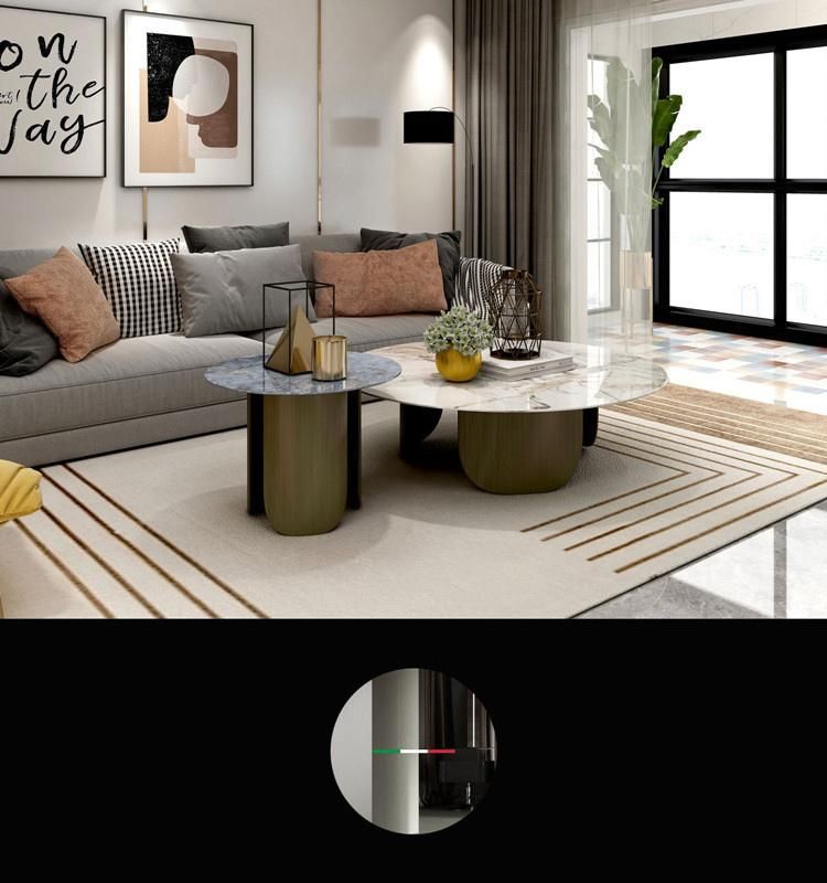 Modern Furniture Bright Marble Rock Plate Tea Table