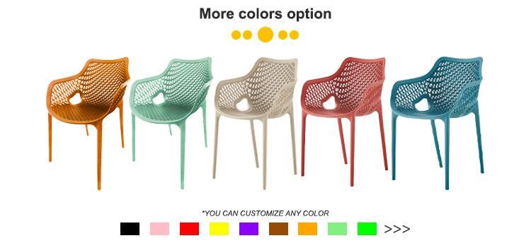 Home Outdoor Cafe Furniture Multi Color All PP Plastic Garden Chair Stacking for Wedding Banquet Party Furniture