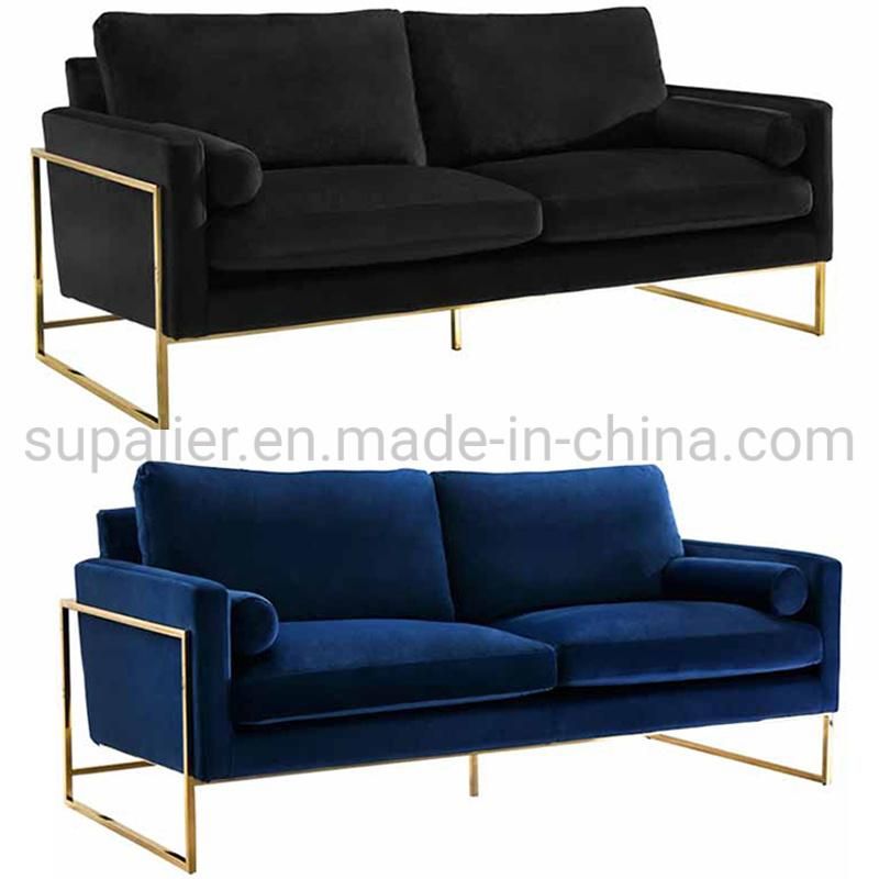 New Arrival Modern 3 Seater Black Fabric Sofa