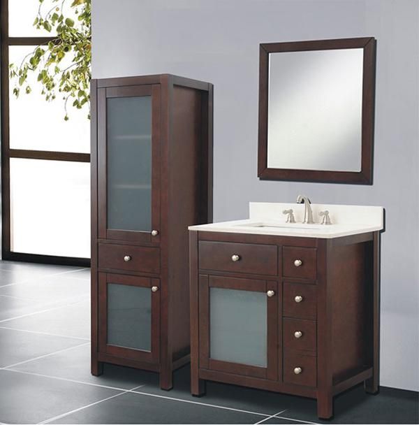China Factory Wholesale Solidwood and Plywood Bathroom Cabinet with Side Cabinet