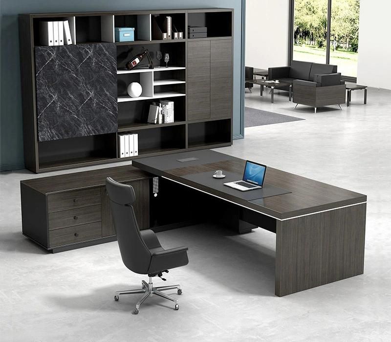 Office Pedestal Computer Modern Melamine L-Shape Executive Table