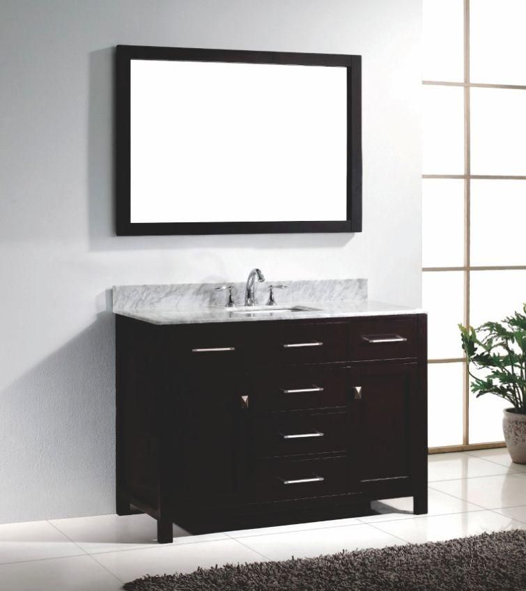 Modern Luxury Bathroom Equipment Wall Hung Wsingle Sink Solid Wood Bathroom Cabinet with Countertop