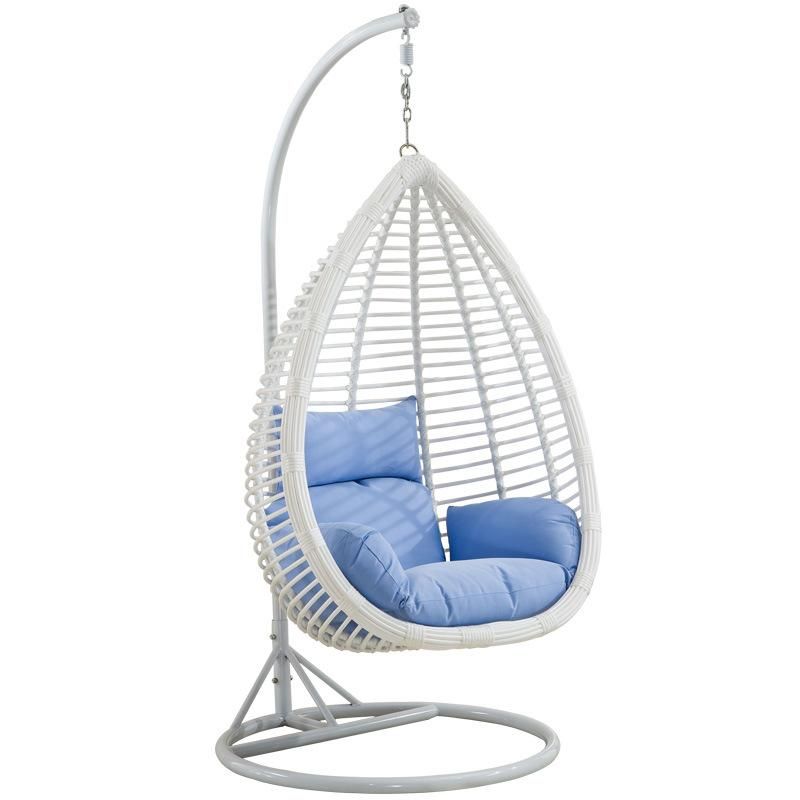 Hot Sell Modern Green Outdoor Hanging Rattan  Chair Leisure Wicker Patio Swing Double Chair