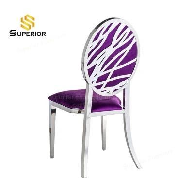 Event Rentals Stainless Steel Wedding Chairs with Back Decoration