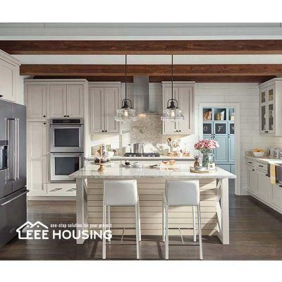 Modern Farmhouse Beadboard Island Shaker Style Door Kitchen Cabinets with Country Sink Base Cabinet