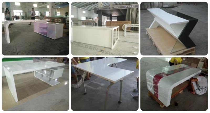 Marble Stone Top Two Sided Office Furniture Computer Manager Office Desk White Simple Office Table