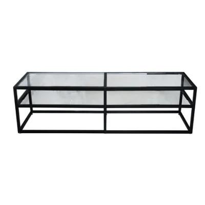 Simple Modern Furniture Selected Color Tempered Glass Top Console TV Table