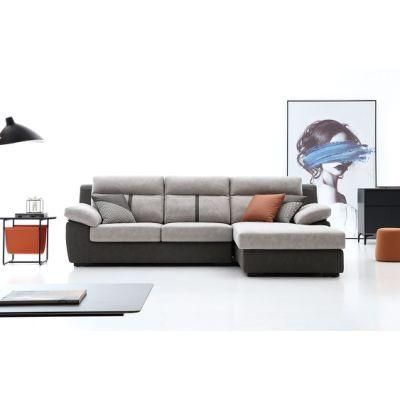 Italian Modern Home Furniture Living Room Sectional Couch Fabric Sofa with Wood Frame, 3+1 Seaters