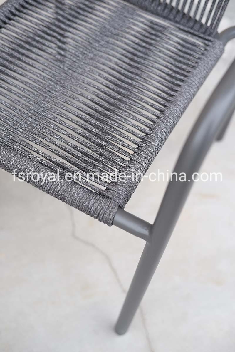 New Modern Design Aluminum Outdoor Wicker Dining Rope Wicker Chair