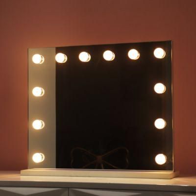 LED Vanity Illuminated Light Hollywood Table Makeup Mirror with Bulbs