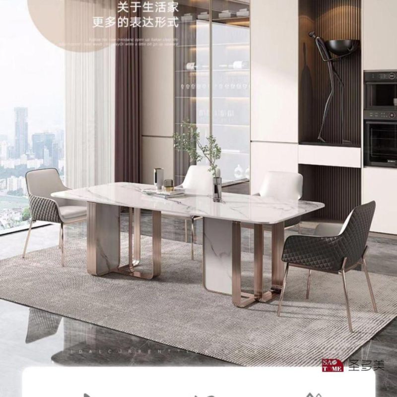 Italian Style Design Living Room Dining Room Furniture Metal Base Dining Table
