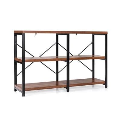 Metal and Wood Table Shelf Cabinet Home Furniture for Living Room