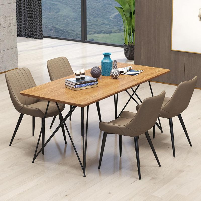 Wholesale Restaurant Furniture Chairs Fabric Velet Upholstery Seat Dining Chair with Metal Legs