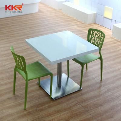 Square Artificial Stone Acrylic Solid Surface Table for Restaurant