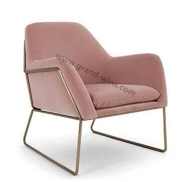 Modern Indoor Dining Furniture Leisure Gold Metal Velvet Restaurant Chair