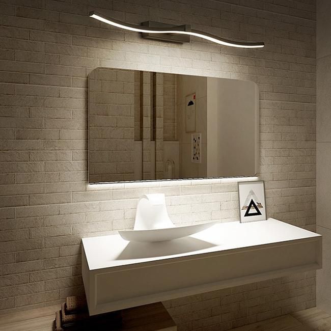 Light Dressing up Mirror Anti-Fog Bathroom Wall Mounted Mirror Frameless Frosted Fogless Mirrors with Dimmer Touch