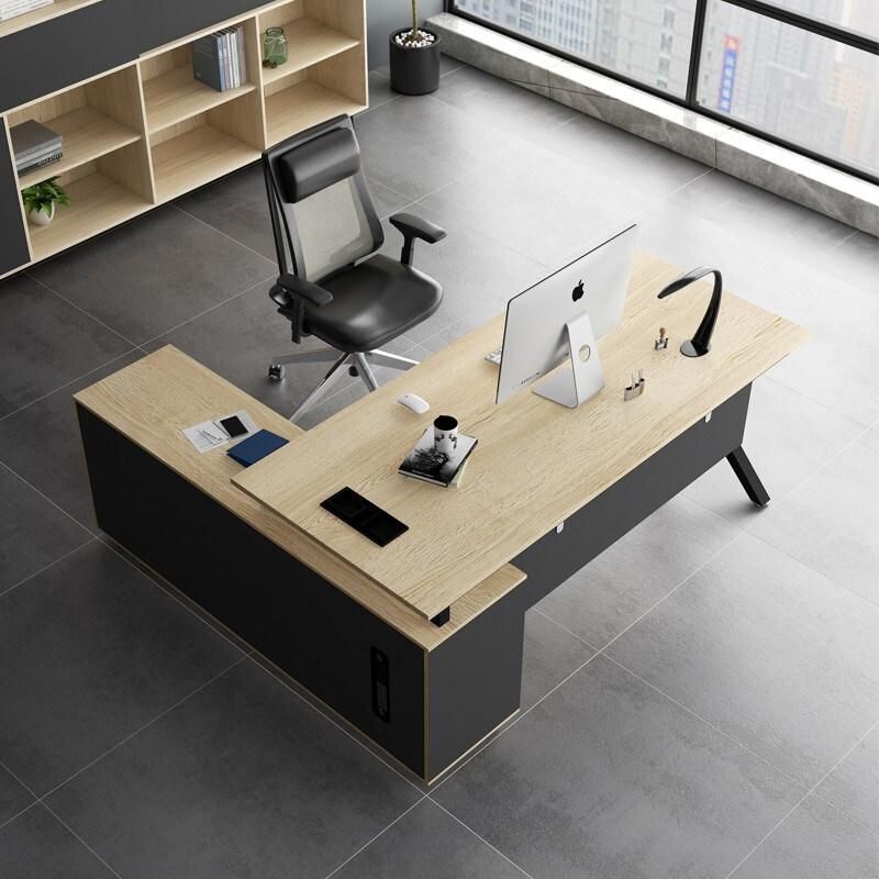 Newest Modern Design Steel Leg CEO Office Wooden Executive Desk