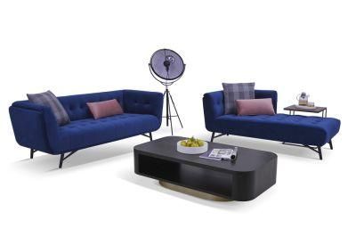 blue Color Living Room Fabric Sofa Set