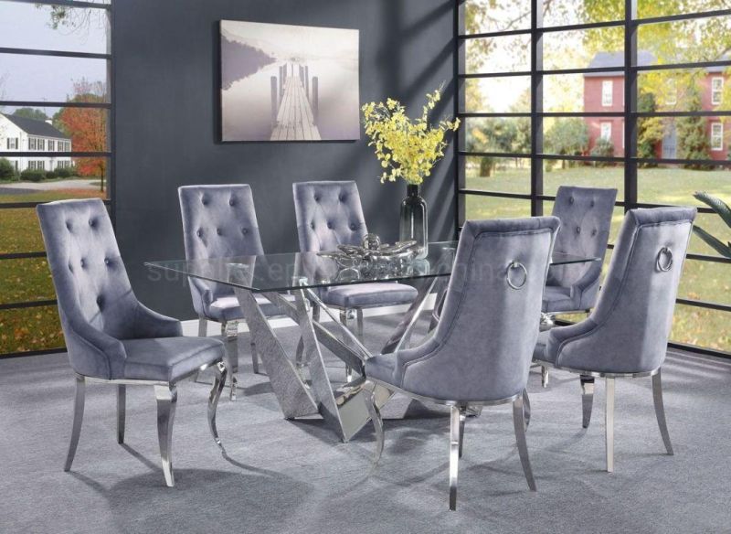 Wholesale Metal Frame Hotel Furniture Fabric Cushion Dining Chair