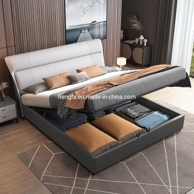 Bedroom Modern Furniture Apartment Iron Frame Storage Bed