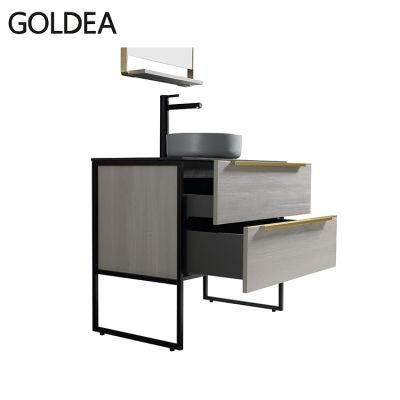 Modern Floor Mounted Goldea Hangzhou Basin Cabinet Wooden Bathroom with Good Service